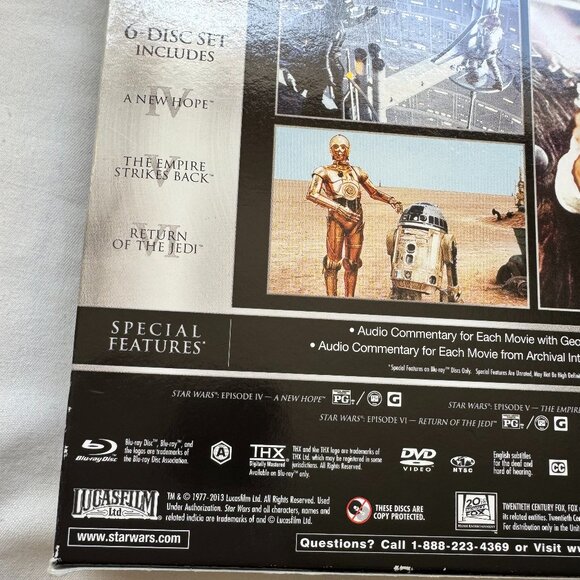 EUC, Star Wars Trilogy DVD + Blu-ray, 6-Disc Set, Episodes IV-VI (4-6) - Picture 9 of 16